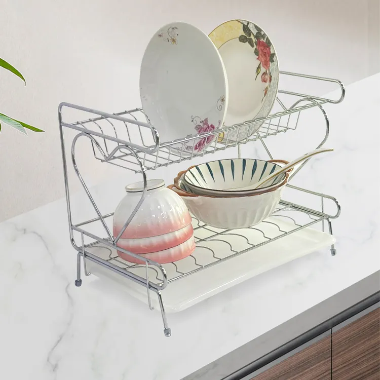 碗碟沥水置物架碗碟架台面双层沥水架碗碟架厨房置物架家用收纳架