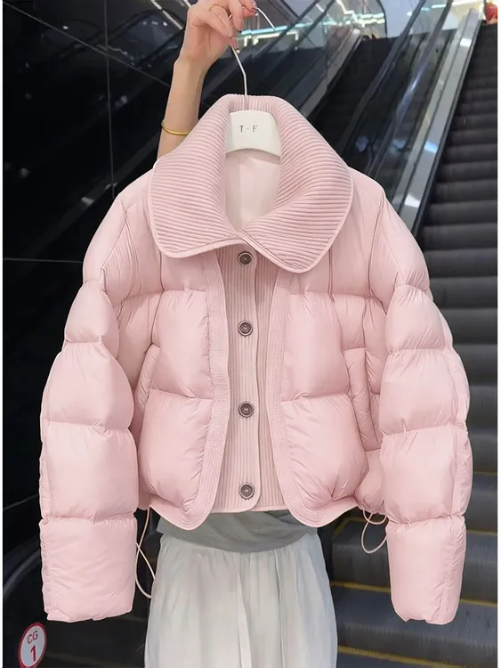 独特超好看奶黄色泡芙短款棉服女装冬季2025新款高级感小个子外套