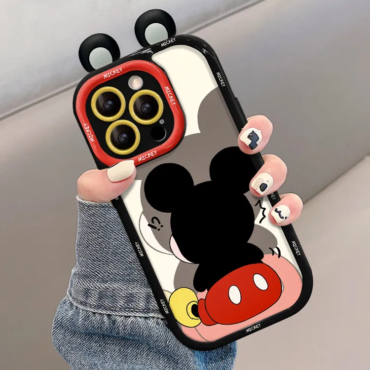 可爱米老鼠适用苹果15手机壳iphone14/13pm情侣xs全包12卡通8plus