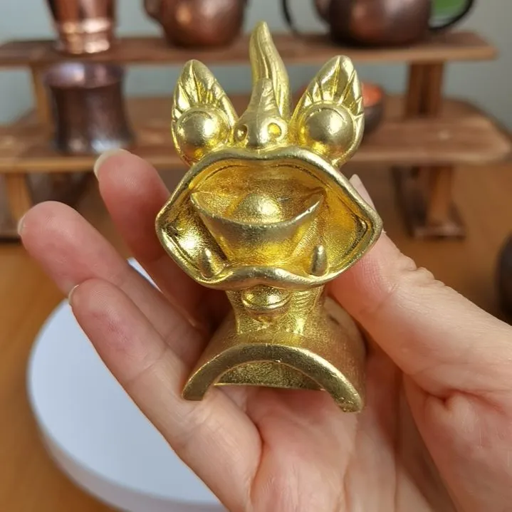 瓦猫黄铜瓦猫云南非物质文化遗产手工艺品铜瓦猫招财纳福