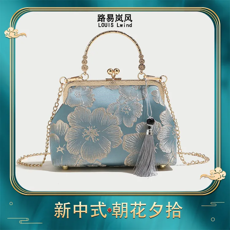 新款时尚新中式国风手提女包复古中国风斜挎包包LN