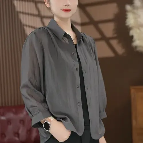 2025夏季新款休闲时尚纯色百搭洋气薄开衫防晒小衫气质显瘦女上衣