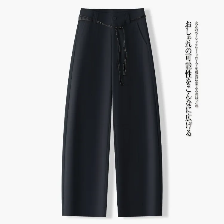 2025年新款西装裤女秋季高腰垂感宽松休闲弯刀裤窄版直筒阔腿裤子