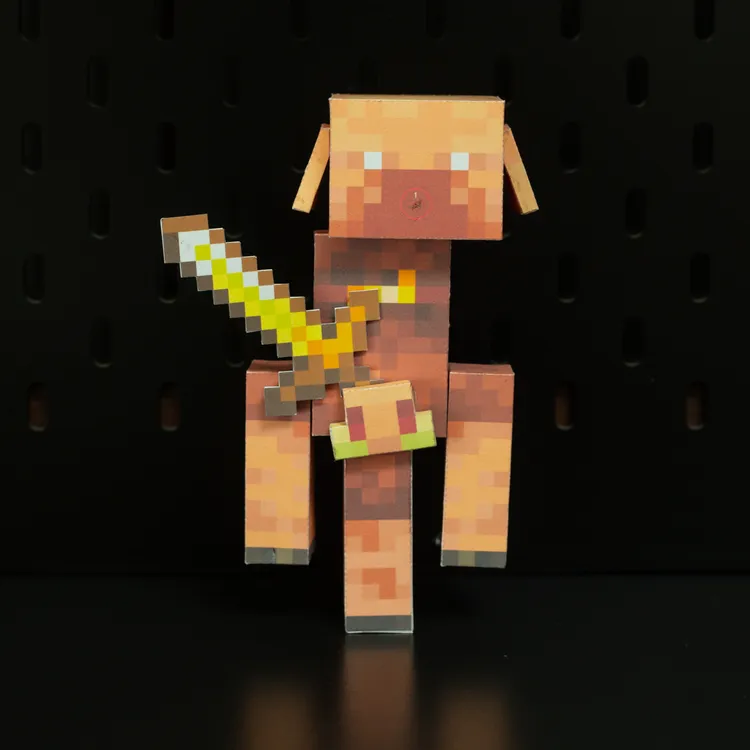 我的世界磁力猪灵铁傀儡凋灵手工diy纸模型周边人偶手办剪纸玩具