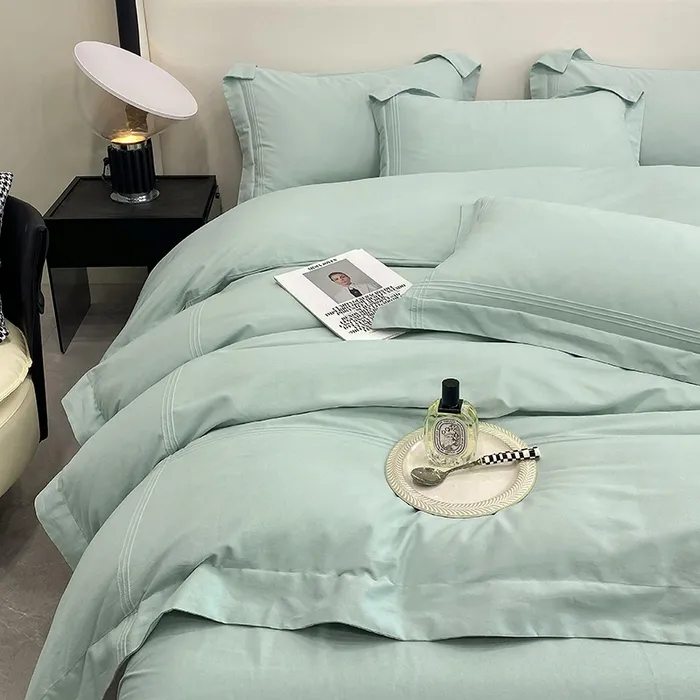 加厚【艾米100支母婴A类】100%纯棉长绒棉四件套刺绣全棉磨毛礼盒装