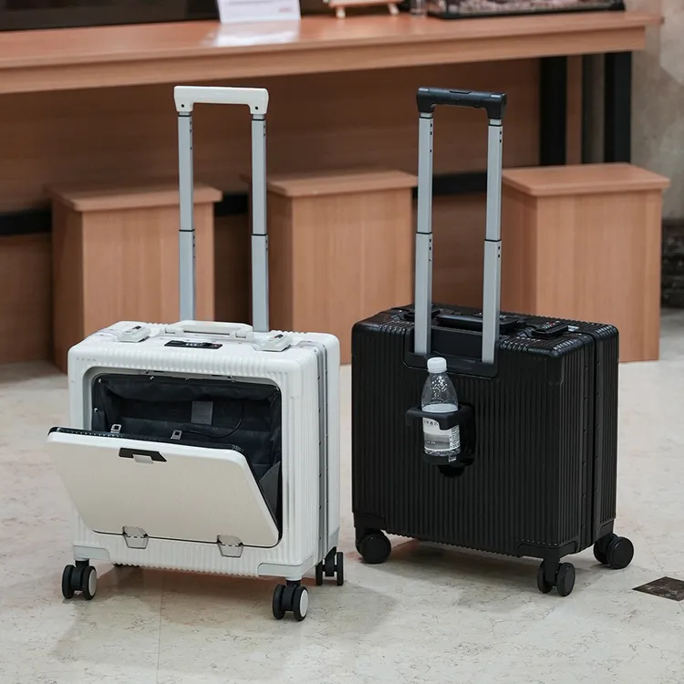 正方形18寸前开口登机行李箱可带上飞机横款小型轻便旅行免托运