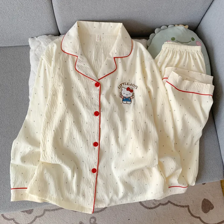 秋季新款长袖长裤两件套睡衣女云朵棉透气舒适女士宿舍家居服套装