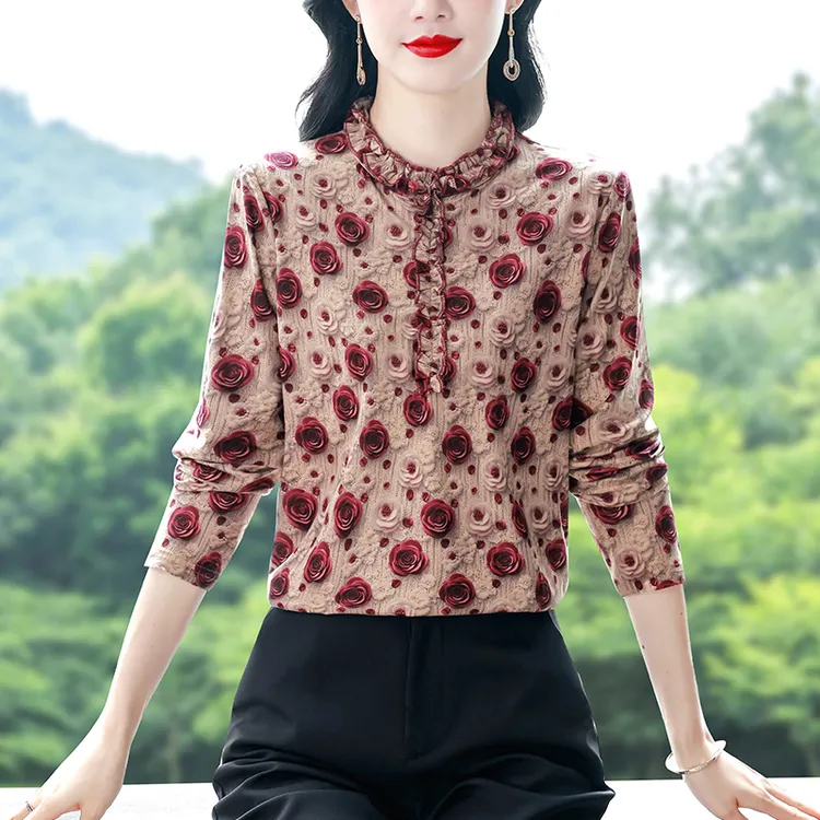 2025秋冬新款长袖打底衫时尚百搭弹力女装气质妈妈内搭显瘦上衣