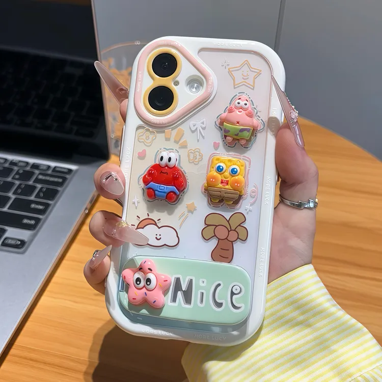 海底好朋友贴件镜子支架适用iPhone苹果16手机壳华为vivo小米oppo