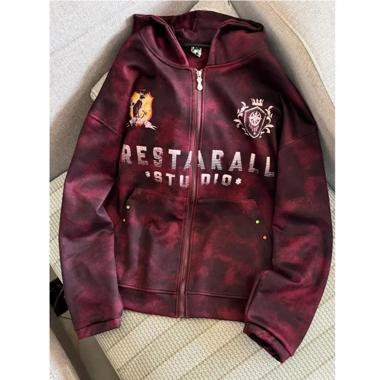 特大码女装国潮贴布刺绣棒球服秋季新款情侣短款夹克宽松休闲外套