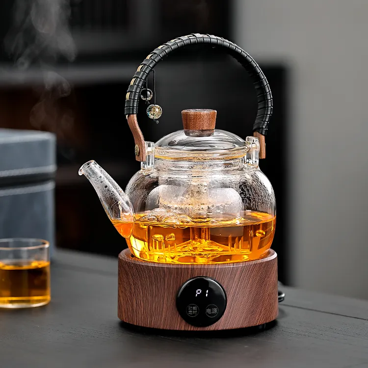 小型提梁蒸煮双用煮茶壶铝合金静音电陶炉煮茶器家用便携礼品套装