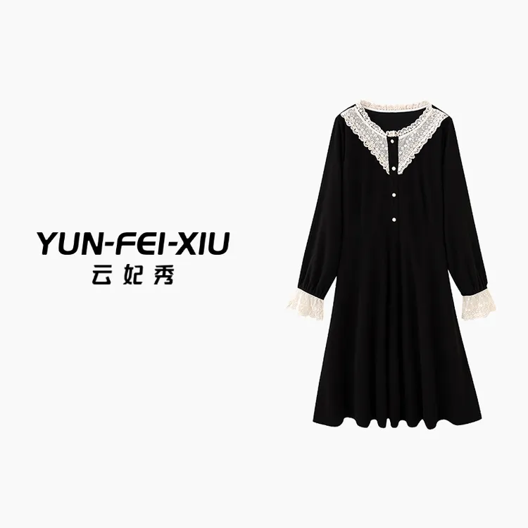 云妃秀大码女装连衣裙时尚休闲胖妹妹显瘦宽松百搭减龄秋80145