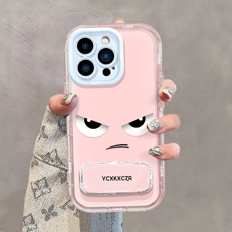 适用于苹果OPPO/华为/vivo愤怒表情手机壳果冻奶油壳个性小众简约