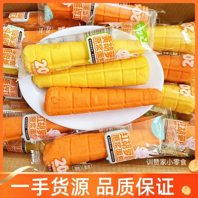胡萝卜原浆软面包乳酸菌夹心学生营养早餐代餐充饥小吃休闲零食品