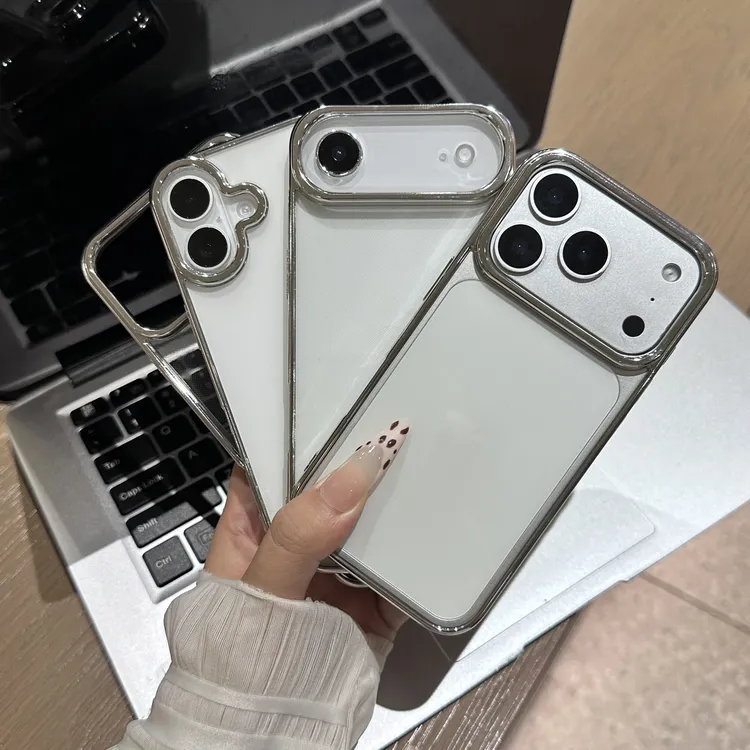 哑光电镀适用iPhone17pro手机壳防摔苹果16/15透明简约高级感小众