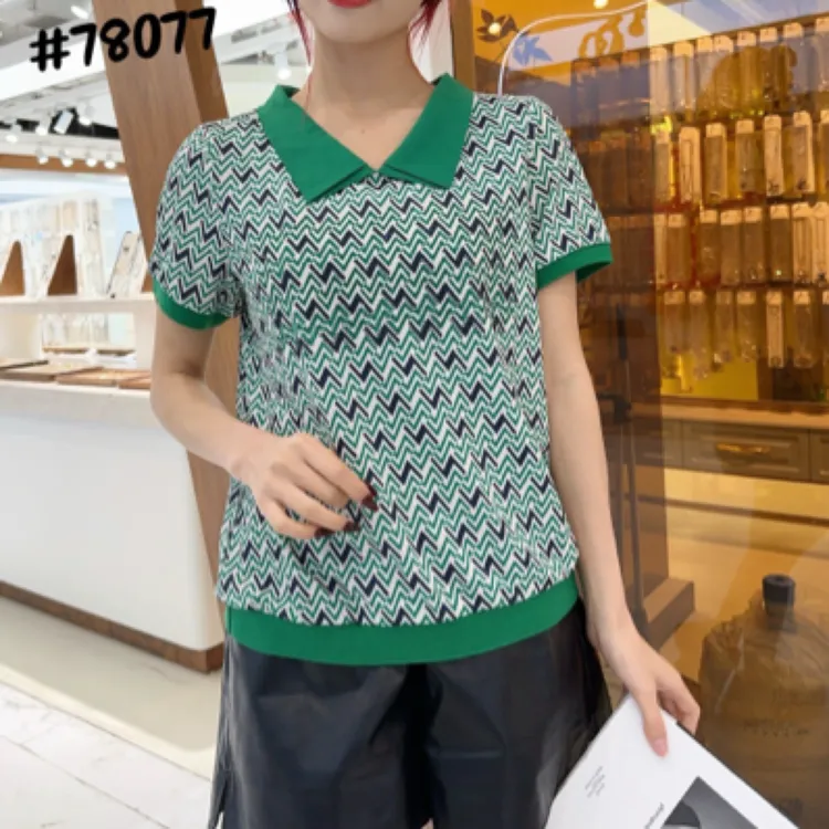 常规休闲风常规款中老年女装百搭运动女装针织洋气衬衫7877