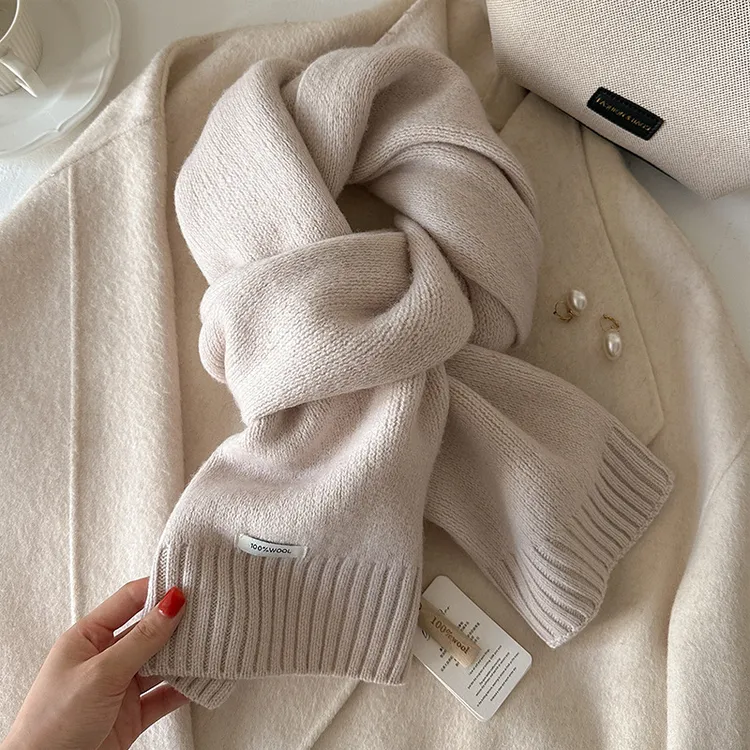 RGNAT100%羊毛围巾针织情侣围脖女秋冬高级感保暖时尚百搭氛围感