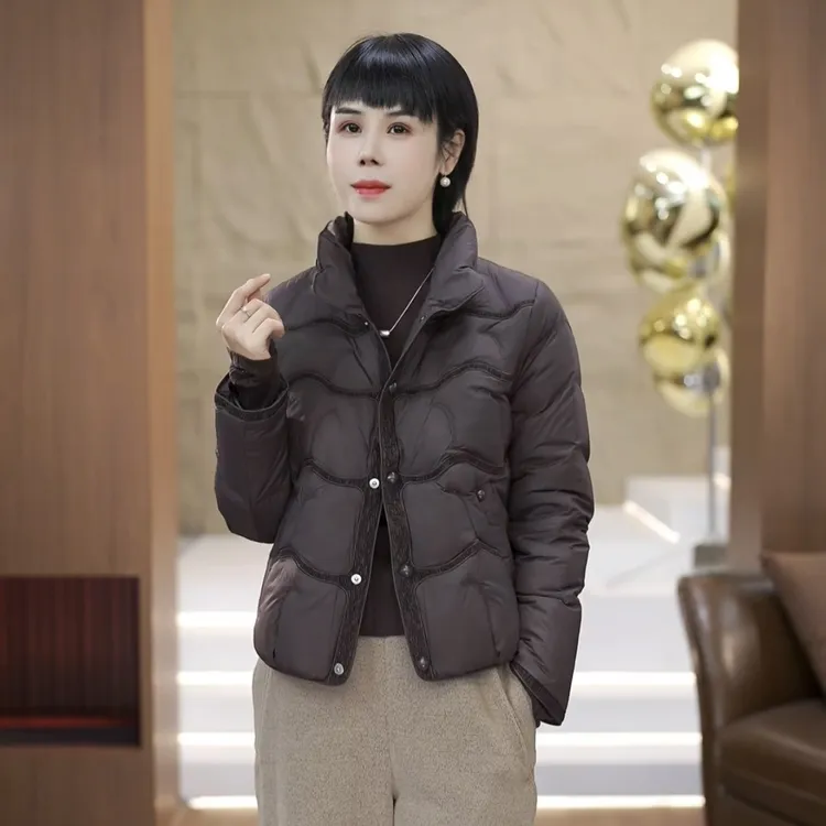 【渲渲推荐】QQ-51368冬季时尚百搭减龄波浪纹羽绒服