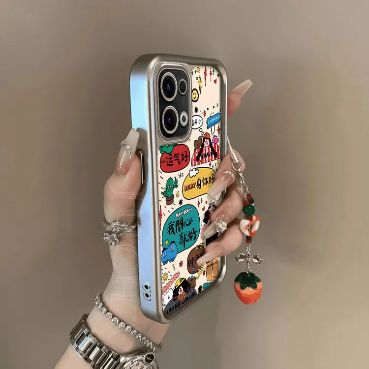 适用opporeno13手机壳高级感全包reno12pro硅胶手机壳财运女孩