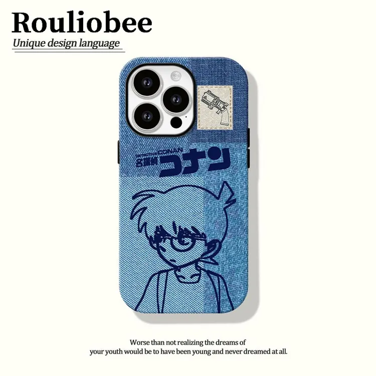 欧克里里ins牛仔柯南适用苹果16promax手机壳华为P70oppo小米vivo