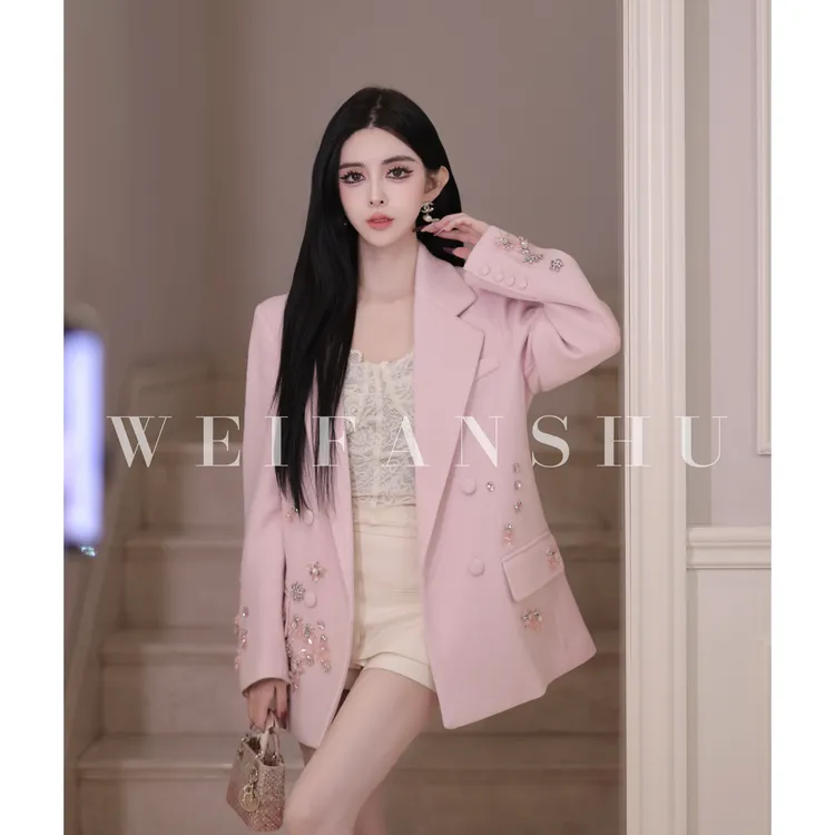 WEIFANSHU/魏凡舒【暖秋温柔】秋冬新款高级感时尚百搭羊毛西装外套