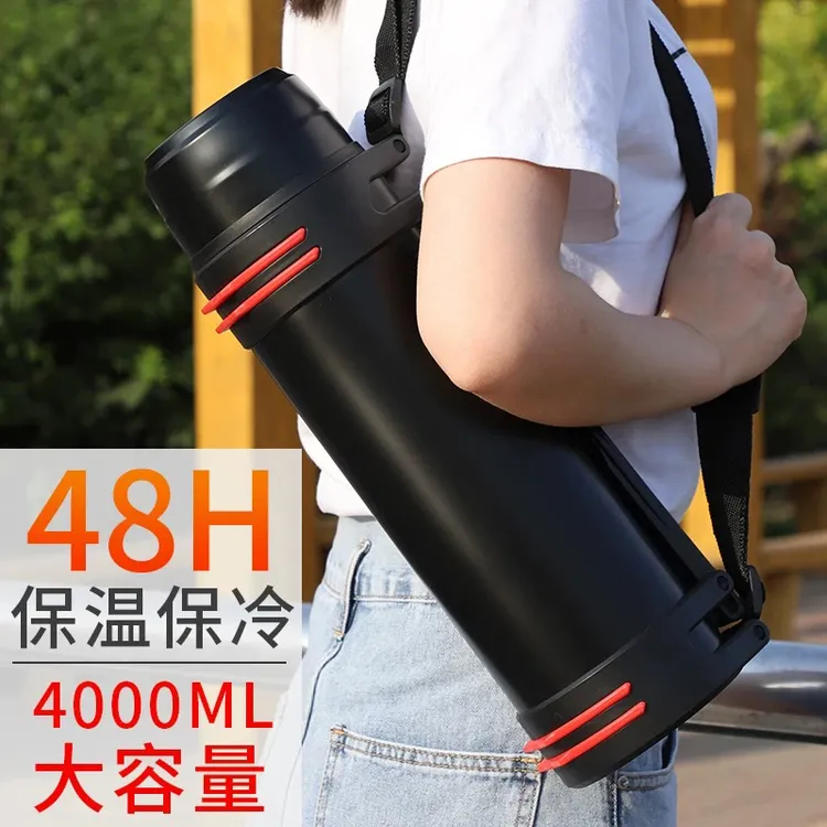 超大容量保温杯304不锈钢防摔便携带大水壶保温壶旅行壶带小碗