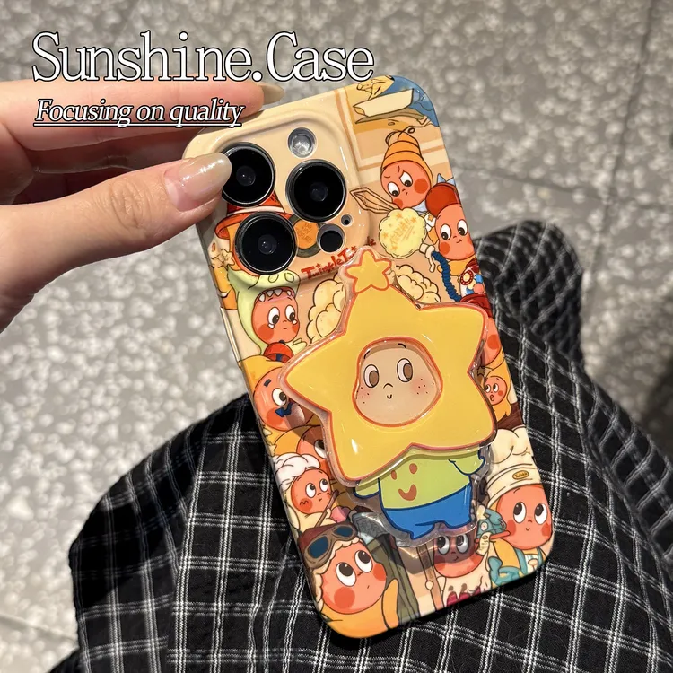 拼贴星星人软壳适用苹果oppo华为vivo小米手机壳防摔全包ins