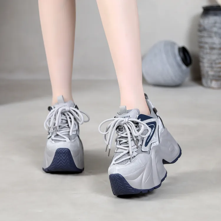 【12-14厘米】厚底内增高老爹鞋时尚百搭春秋新款韩版时尚休闲女鞋