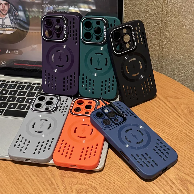 ZMGX冰点散热镂空磁吸适用苹果16/15pro手机壳iphone13镜头支架14