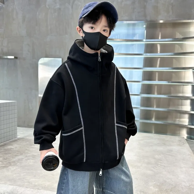 【2025秋款上新】男童连帽外套儿童春秋季洋气韩版百搭上衣中大童潮