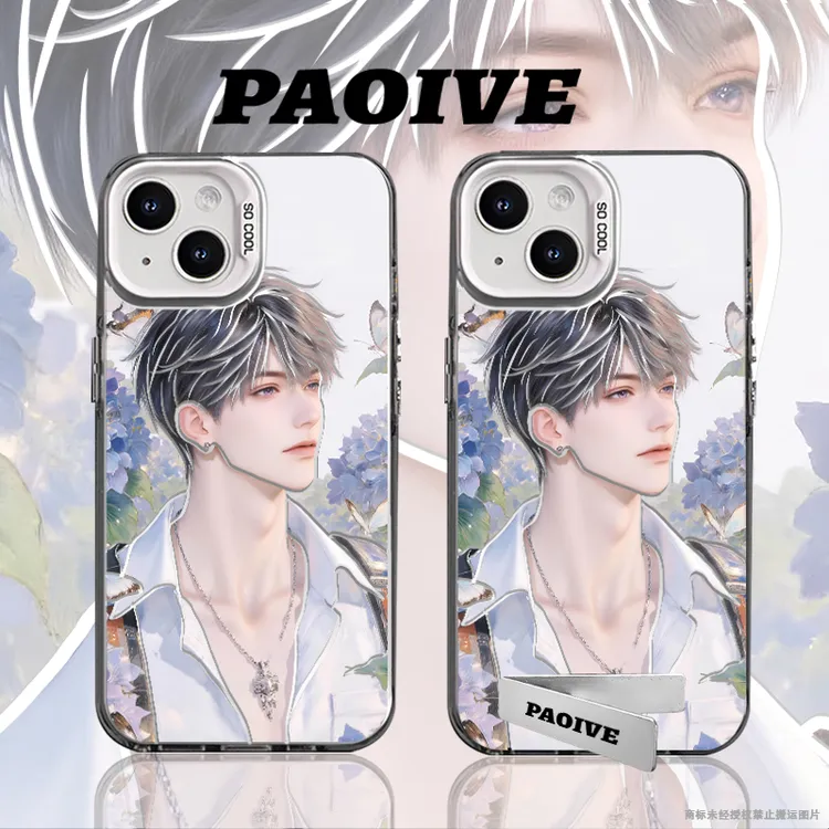 夏以昼创意适用苹果华为vivoiPhone小米三星防摔彩银手机壳