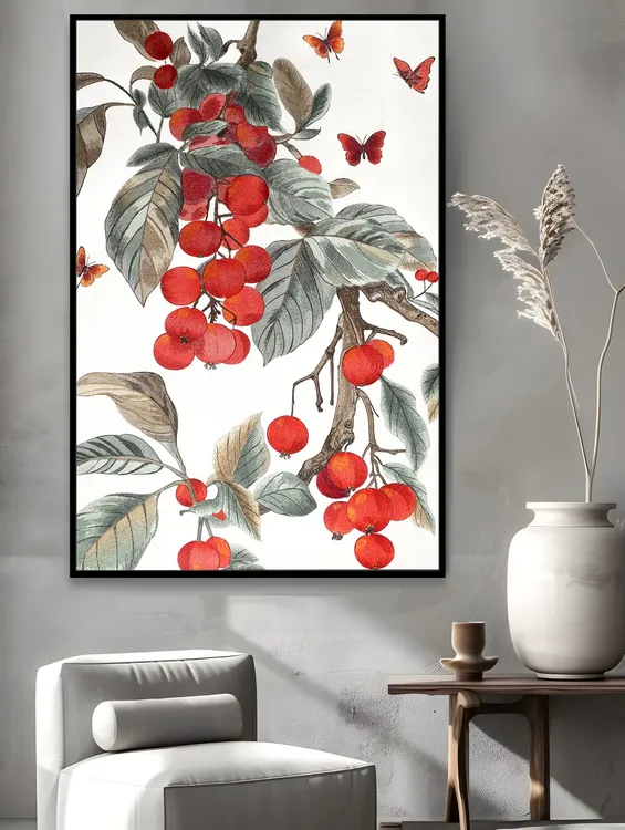 轻奢柿柿如意装饰画玄关客厅餐厅走廊高端刺绣装饰画