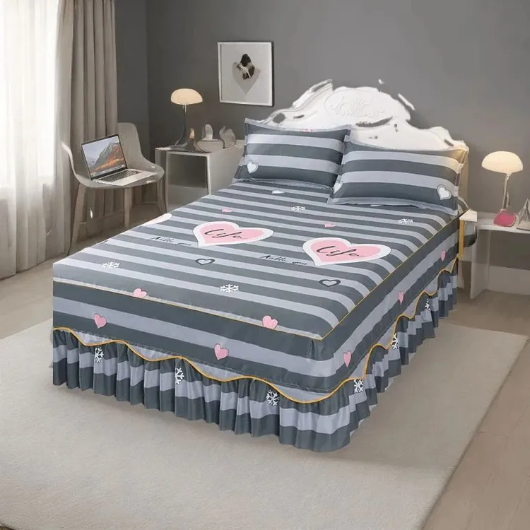 新疆西藏床罩床裙式床套席梦思防滑保护套1.8m床笠防尘罩磨毛韩版