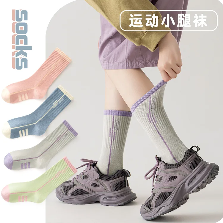 女童高筒小腿袜子春秋无骨运动防臭长筒袜秋冬透气吸汗韩版学生袜