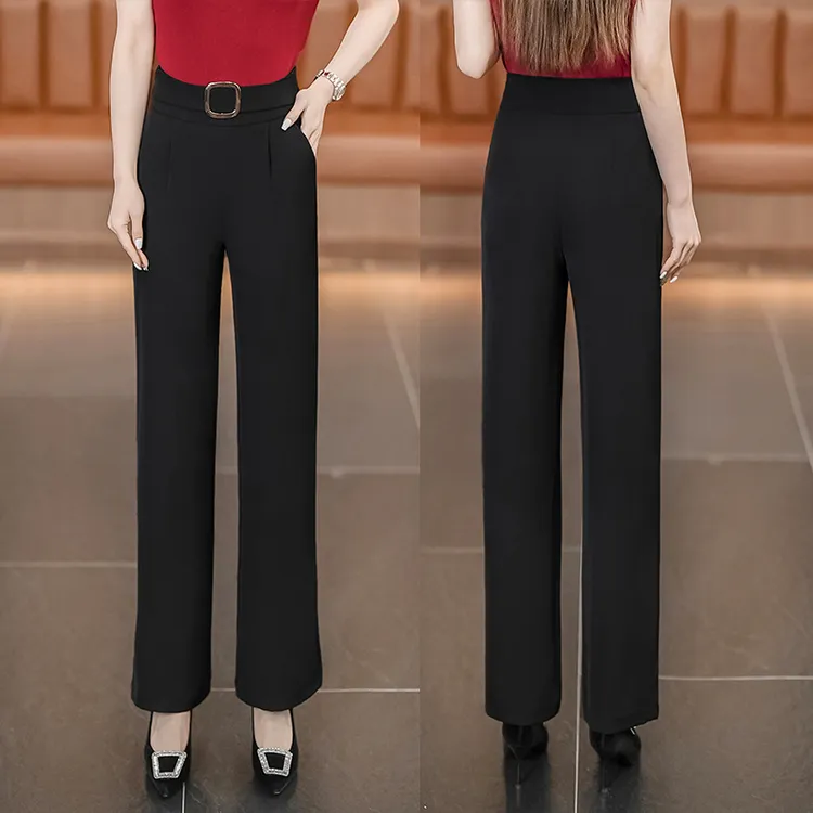 白色休闲阔腿西装裤女春夏2025新款高腰显瘦宽松直筒百搭垂感西裤