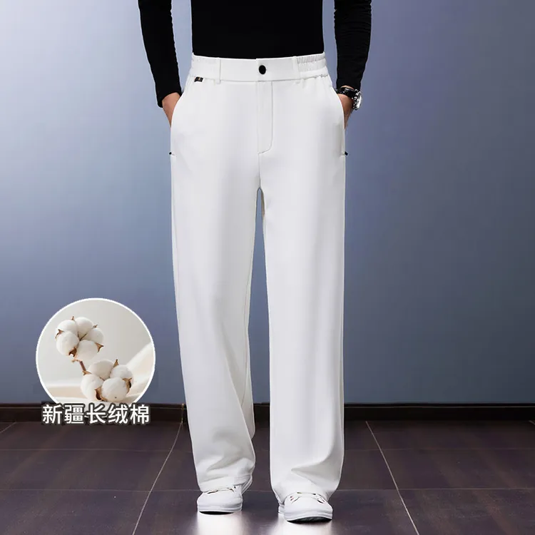秋季新款高品质男士宽松阔腿裤轻奢纯棉休闲长裤春秋柔软垂感男装
