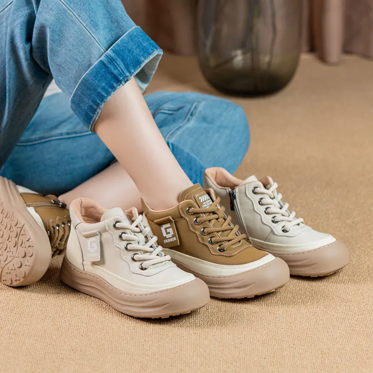 马丁靴水染皮休闲风秋冬短筒低跟中筒圆头侧拉链 108