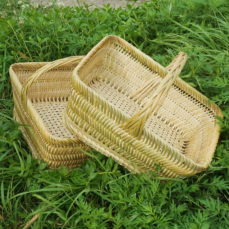 贵州纯手工竹编农家提篮水果篮菜篮收纳手提竹篮家用篮子