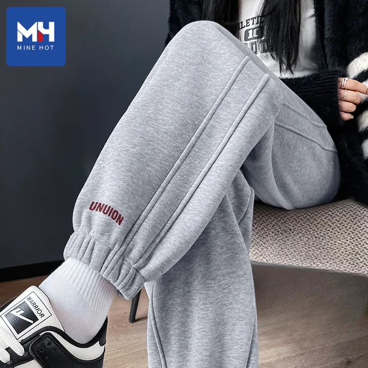 唐狮集团MH灰色运动裤女2025新款春秋款宽松束脚卫裤学生休闲裤