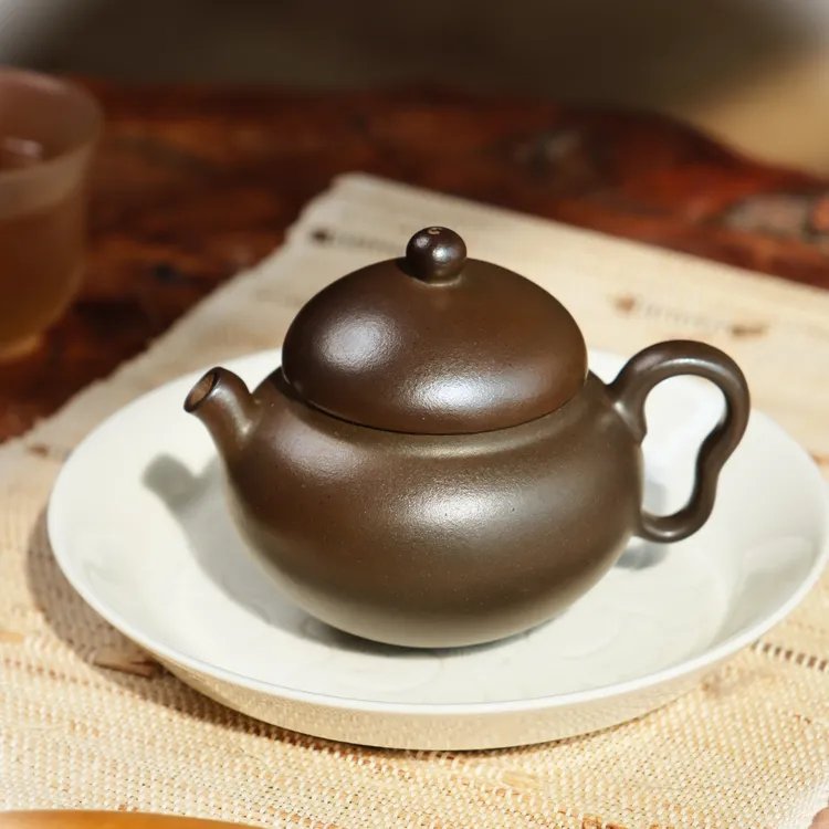 「不闻壶」 原矿紫泥柴烧120cc手工紫砂茶壶文人茶器