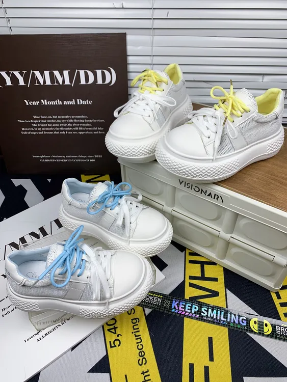 欧货大头厚底面包鞋女2025新款百搭增高休闲鞋韩版娃娃头小白鞋