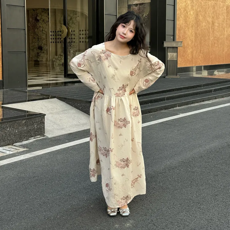 徐梓琳 Wardrobe 原创 米杏底东方灵韵刺绣裙 轻国风典雅长连衣裙