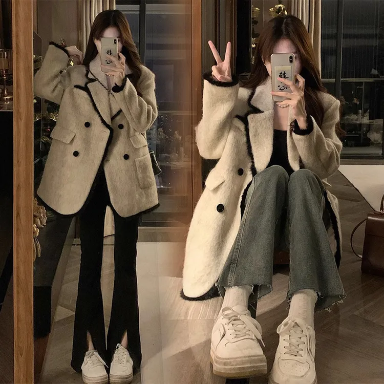 大码女装秋冬新款小香风毛呢外套微胖妹妹显瘦遮肉高级感呢子大衣