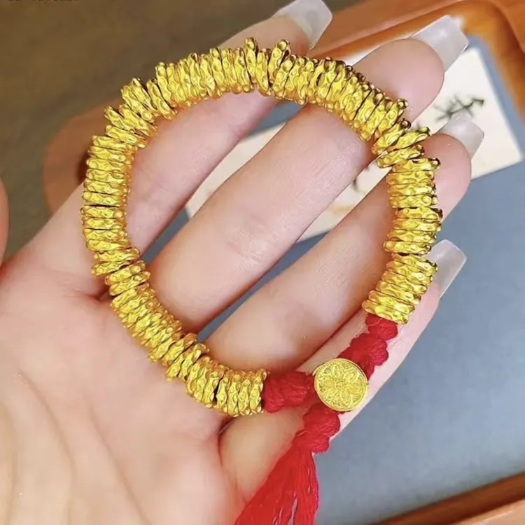 铜合金布艺手链 盘缠编织红绳素款简约复古手链手绳