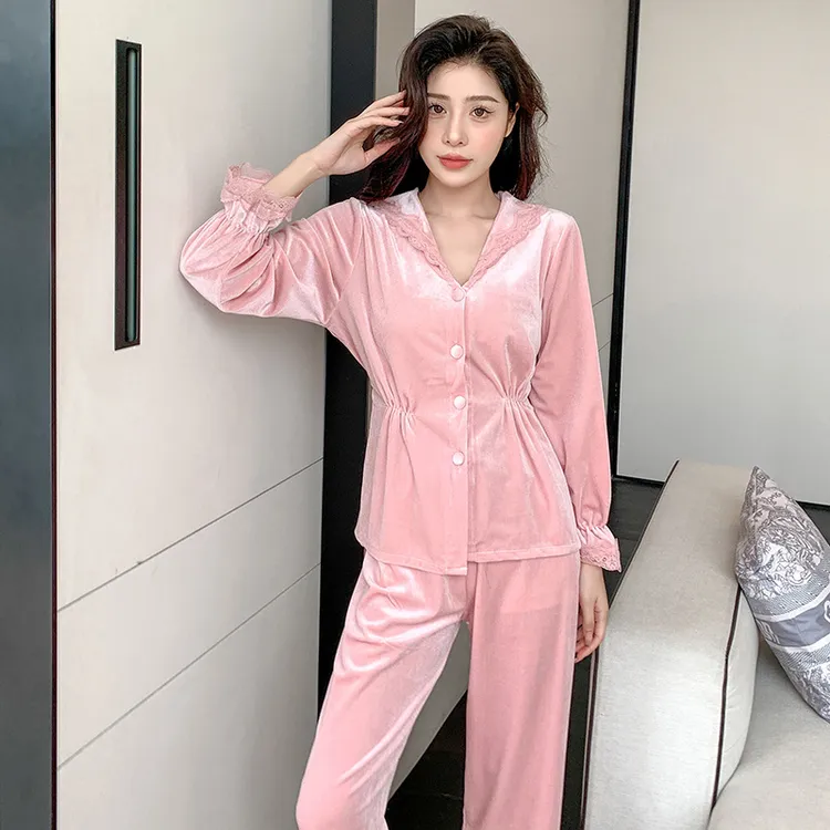 金丝绒睡衣女秋冬2023年新款网红爆款高级感春秋款长袖套装家居服