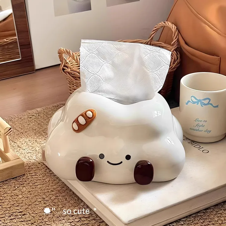 箱批可爱云朵陶瓷纸巾盒纸巾收纳盒卡通精致餐巾纸盒创意摆件家用
