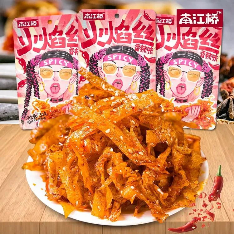 南江桥魔芋火焰丝麻辣豆皮经典香辣劲道网红解馋零食香辣小吃辣条