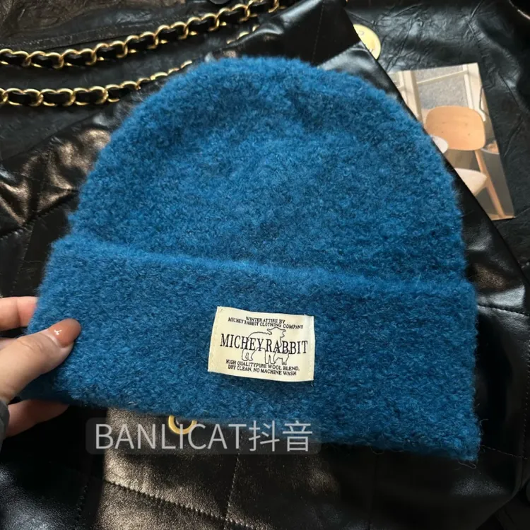 BanliCat 含羊毛显白红色针织毛线帽子女秋冬韩系百搭显脸小冷帽