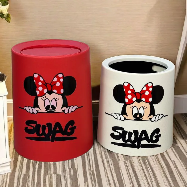 【1295人收藏】米奇垃圾桶家用床头ins高颜值纸篓新款客厅卧室儿