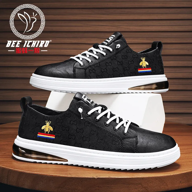 【店长推荐】舰旗店新款透气百搭真皮男鞋潮流休闲板鞋软皮